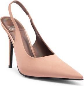 Jeffrey Campbell Surpass Slingback Pointed Toe Pump in Brown Satin at Nordstrom Rack, Size 9.5
