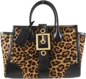 Gucci Pre-owned Handbags, female, Brown, Size: ONE SIZE Pre-owned Leather Tote Bag