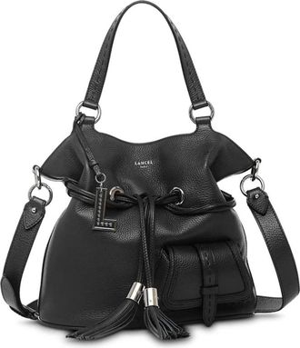 Lancel 1Er Flirt Zwarte Leren Bucket Tas - Dames - Schoudertassen - Zwart - ONE Size - Leer - Tassen