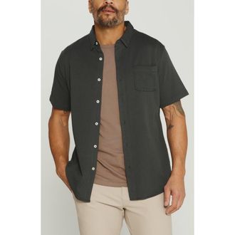 7 Diamonds Bennet Stripe Seersucker Short Sleeve Button-Up Shirt in Basil at Nordstrom, Size Xx-Large