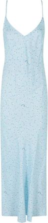 MC2 Saint Barth Eydis Satin Slip Dress - Dames - Avondkleed - Blauw - M - Satijn - Kleedjes