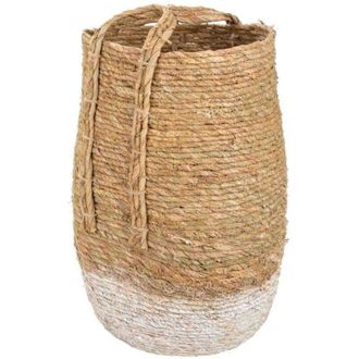 Wanderlust Deco Wanderlust Deco - Capazo De Fibra Natural Marr&oacute;n 27x37x60