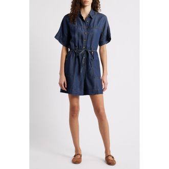 FRNCH Mariselle Denim Romper in Bleu Jean at Nordstrom, Size X-Small