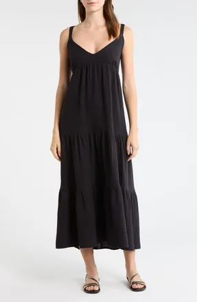 Steve Madden Elianna Sleeveless Midi Dress in Black at Nordstrom, Size X-Small