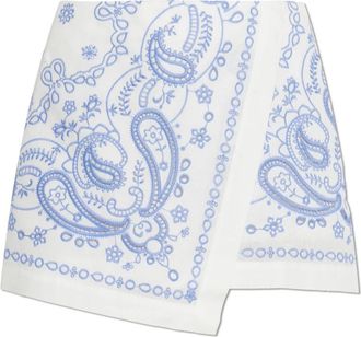 Self Portrait Geborduurde Linnen Skort - Dames - Bermuda - Wit - S - Linnen - Korte Broeken