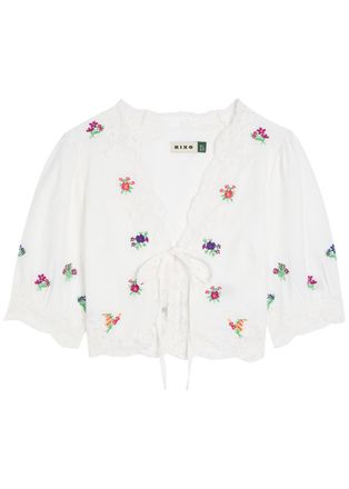 Rixo Rixo Ursula Floral-embroidered Cotton top - White - 16 (UK 16 / XL)