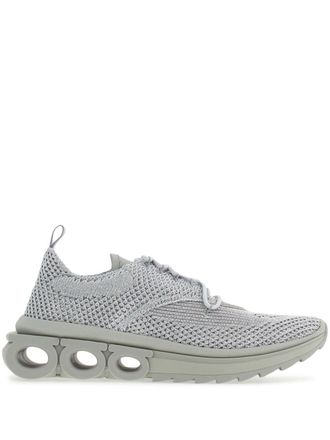 Ferragamo Running lace-up sneakers - women - Fabric/Nappa Leather - 4.5 - Silver