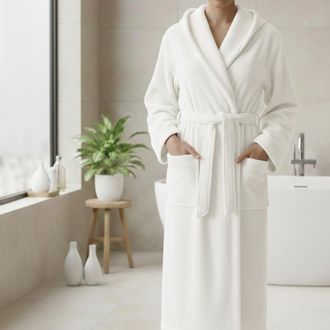 Dmora Albornoz Satofa, 100% Algod&oacute;n Con Capucha, Talla S, Blanco