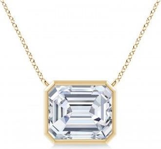 Allurez Lab Diamond Bezel Pendant Necklace 14K Yellow Gold (5.60ct)
