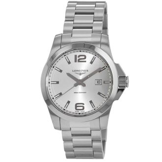 Longines Conquest Quartz Silver Dial Stainless Steel Mens Watch L3.760.4.76.6