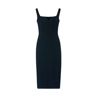Max Mara Kleedjes, Dames, Blauw, L, Elegante Blauwe Midi Jurk