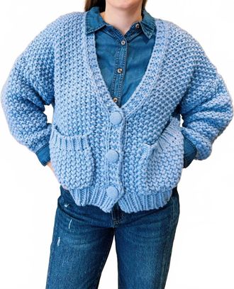 Q2 Anahi Cardigan In Blue-Gray