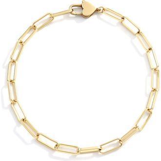 Mint & Lily Heart Padlock Bracelet in 18K Gold Plated at Nordstrom, Size 7.5
