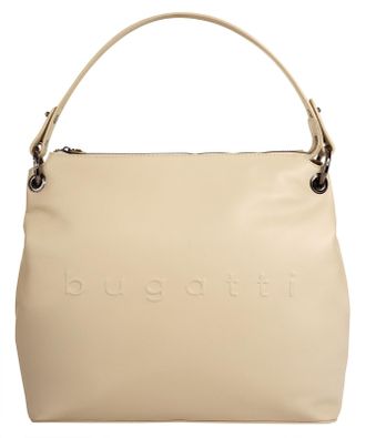 Bugatti Henkeltasche BUGATTI DAPHNE, Damen, Gr. B/H/T: 34cm x 29cm x 13cm onesize, beige, Leder, leicht gl&auml;nzend, unifarben, Taschen Henkeltasche, echt Leder