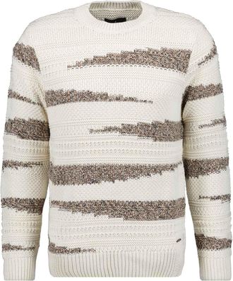 Ragman Rundhalspullover RAGMAN, Herren, Gr. 50, beige (ecru), 100% Baumwolle, ohne Ausschnitt, Pullover Rundhalspullover