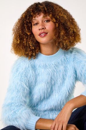 Roman Striped Fluffy Knit Jumper