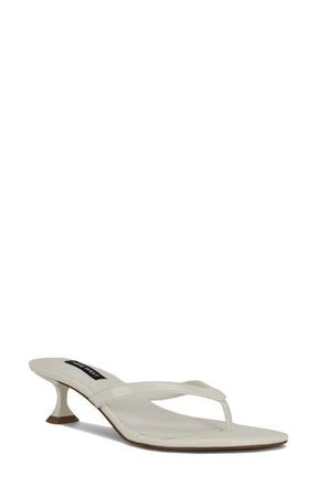 Nine West Cruise Kitten Heel Flip Flop in White at Nordstrom, Size 9