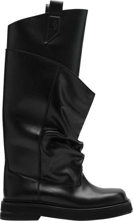 The Attico Robin Passeggiata Combat Boot - Dames - Hoge Laarzen - Zwart - 40 EU - Leer - Schoenen