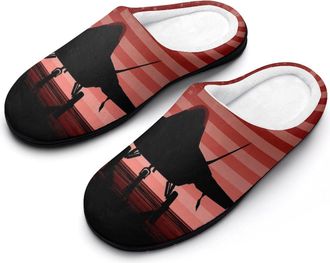 Generic F-22 Raptor U.S. Flag Mens Cozy Cotton Slippers with Memory Foam Lightweight Anti-skid House Shoes for Indoor Outdoor