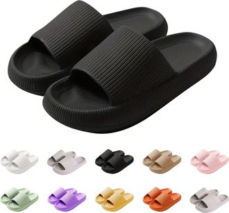 Generic Cloud Slides for Women Men Pillow Shower Slippers Arch Support Platform Sandals Summer Comfy Sandals House Shoes Indoor Outdoor Slip On Walking Sandal