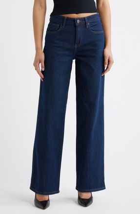 Open Edit Mid Rise Wide Leg Jeans in Drexel Wash at Nordstrom, Size 24