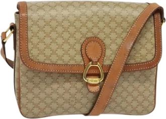 Celine Pre-owned Cross Body Bags, female, Beige, Size: ONE SIZE Pre-owned Canvas Cross Body Bag