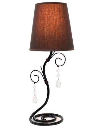 Lalia Home Twisted Vine Table Lamp With Fabric Shade And Hanging Crystals