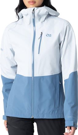 Outdoor Research Aspire II Gore-Tex Waterproof Jacket in Titanium/Ascent Blue at Nordstrom, Size X-Small
