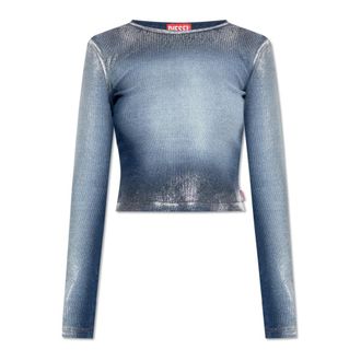 Diesel Top met lange mouwen - Dames - Longsleeves - Blauw - 2XS - Katoen - Tops