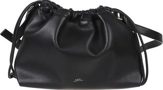 A.P.C. A.p.c., Tassen, Dames, Zwart, ONE Size, Leer, Ninon Drawstring Bag