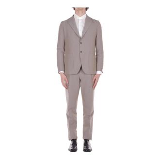Tagliatore Single Breasted Suits, male, Brown, Size: XL Single-breasted suit