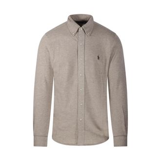 Ralph Lauren Casual Shirts, male, Beige, Size: L Featherweight Mesh Shirt