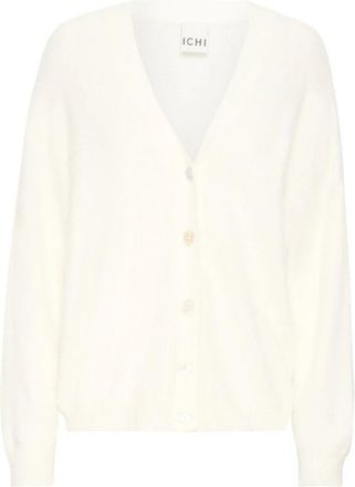 Ichi Ihbrula CA Strik Cardigan - Dames - Vesten - Wit - L - Truien & Vesten