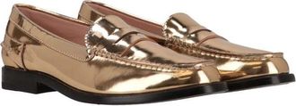 Tod's Womens Antique Gold Loafer, Size 7