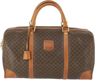 Celine Pre-owned Weekend Bags, unisex, Brown, Size: ONE SIZE Pre-owned Vintage Monogram Canvas Weekender Bag