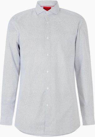 HUGO BOSS Mens Oxford Collared Long Sleeve Regular Fit Shirt - White - Size: 14.5 inch
