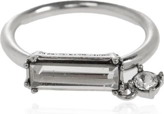 Jil Sander Ring met kristalversiering - Dames - Ringen - Grijs - S - Accessoires