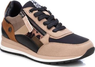 Xti Womens Lace-Up Sneakers In Beige/khaki