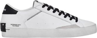 Crime London Distressed - Heren - Sneakers - Wit - 45 EU - Katoen - Schoenen