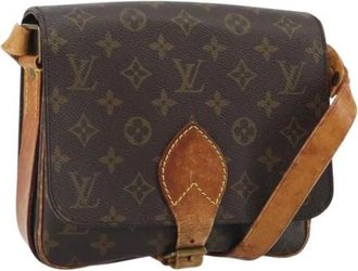 Louis Vuitton Pre-owned Cartouchiere MM Schoudertas - Dames - Vintage Schoudertas - Bruin - ONE Size - Leer - Vintage