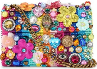 Kurt Geiger Medium Kensington Tutti Fruitti Embellished Shoulder Bag in Blue Multi at Nordstrom