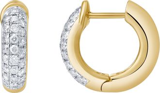LuvMyJewelry Carenza 0.8 Ct 14K Gold Diamond Huggies