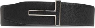 Tom Ford Grain Leather Insert Buckle T Belt - Heren - Riemen - Zwart - 85 CM - Leer - Accessoires
