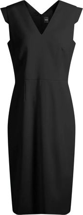 BOSS Abito midi con scollo a V e maniche ad aletta - Nero