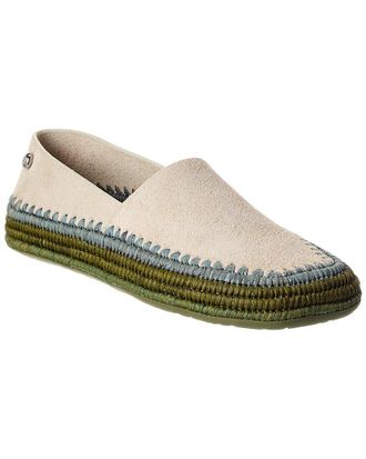 Loewe Rio Suede & Raffia Slipper