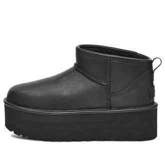 UGG (WMNS) UGG Classic Ultra Mini Platform Boot Black Leather 1141510-BLLE