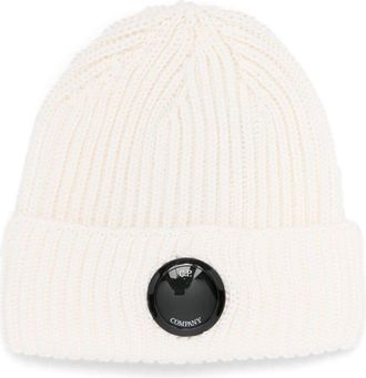 C.P. Company Lens detail beanie hat - men - Wool - One Size - White