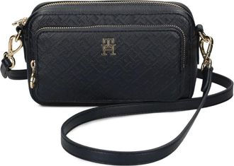 Tommy Hilfiger Crossbodytas met reli&euml;f - Blauw