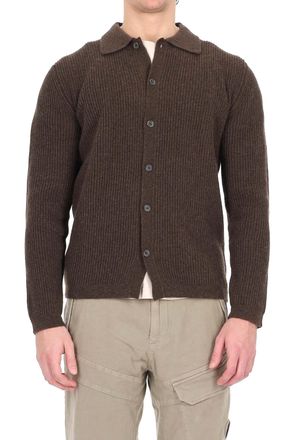 Barba Ribbed Wool Buttoned Shirt with Collar