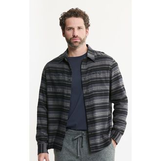 J.A.C.H.S. Rye Soft Touch Flannel Workshirt in Black at Nordstrom, Size Xx-Large